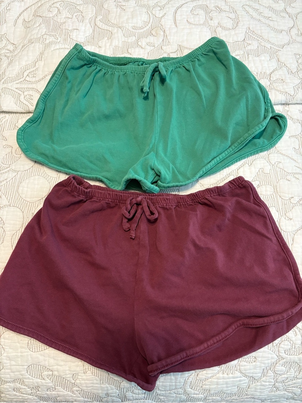 Set of 2 art class Green and Burgundy Girls' Drawstring Shorts